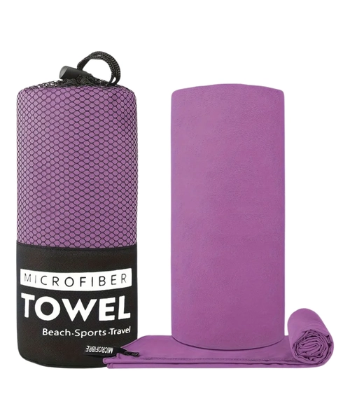 PACK 3 TOALLAS MICROFIBRA CON BOLSA GYM VIAJE SECADO RAPIDO - 2