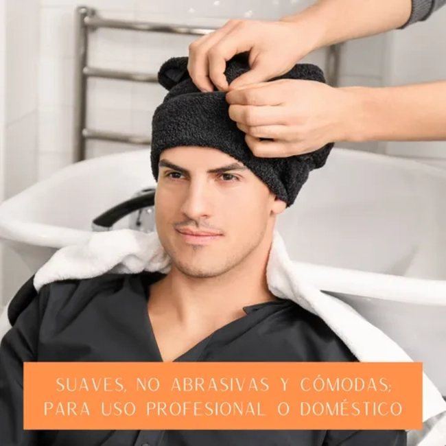 PACK 4 TOALLAS NEGRAS PELUQUERIA HOTEL BARBERIA SPA GYM 35X75 - 5