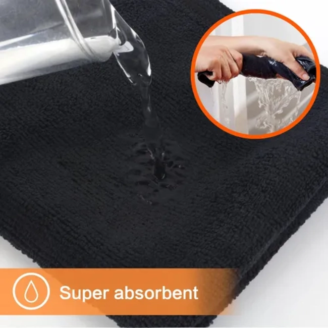 PACK 4 TOALLAS NEGRAS PELUQUERIA HOTEL BARBERIA SPA GYM 35X75 - 6