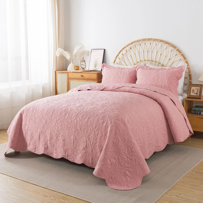 QUILT VERANO KING PALO ROSA 270X250CM GENE RICA - 1