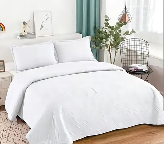CUBRECAMA QUILT VERANO 2 PLAZAS COLOR BLANCO - 1