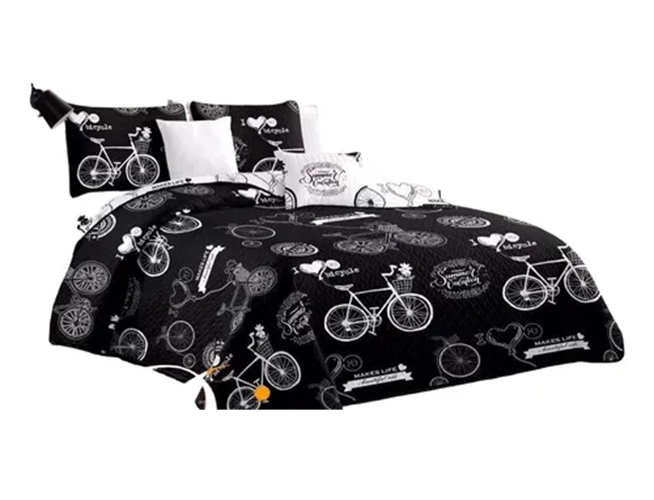 CUBRECAMA QUILT VERANO 2 PLAZAS COLOR GRIS - 1