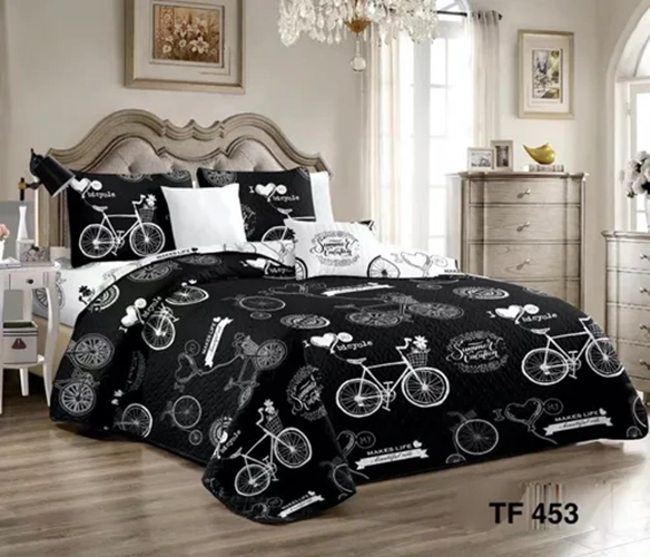 CUBRECAMA QUILT VERANO 2 PLAZAS COLOR GRIS - 2