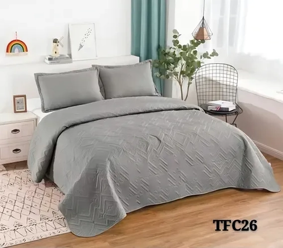 CUBRECAMA QUILT VERANO KING COLOR GRIS - 1