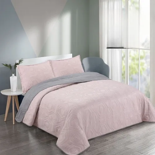 QUILT VERANO PALO ROSA REVERSIBLE KING/SUPER KING - 1