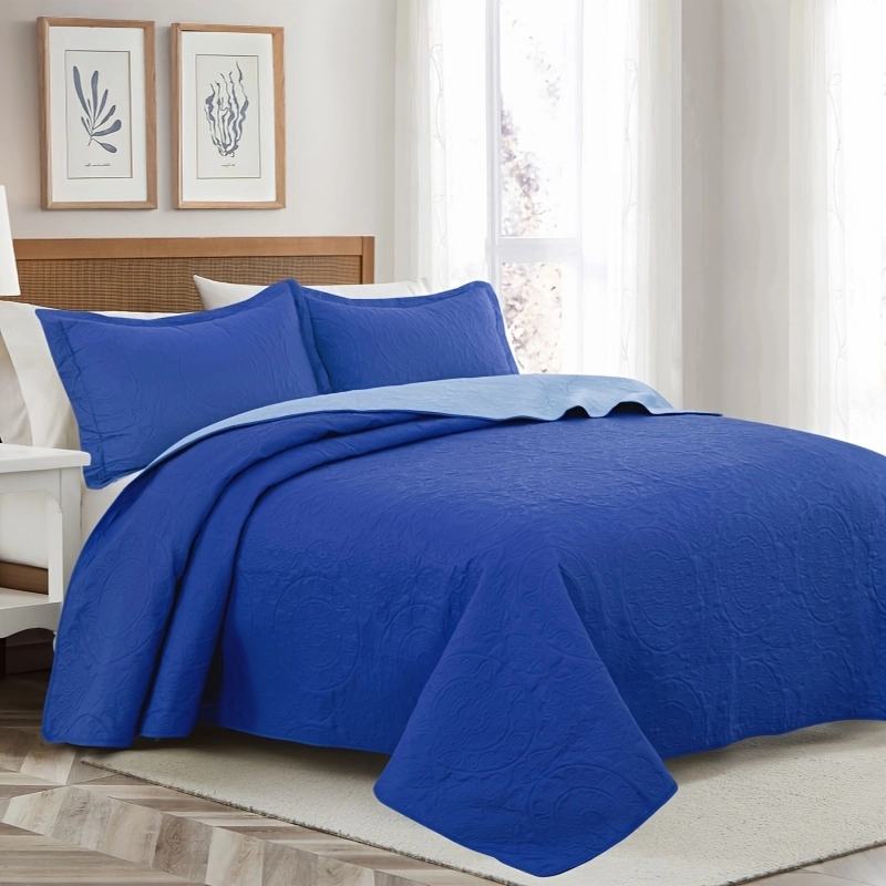 CUBRECAMA QUILT VERANO 1.5 PLAZAS LISOS - 2