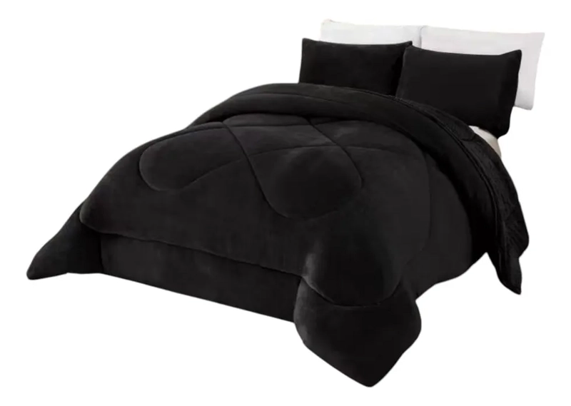 CUBRECAMA INVIERNO PLUSH CHIPORRO 2 PLAZAS LISOS MP - 1