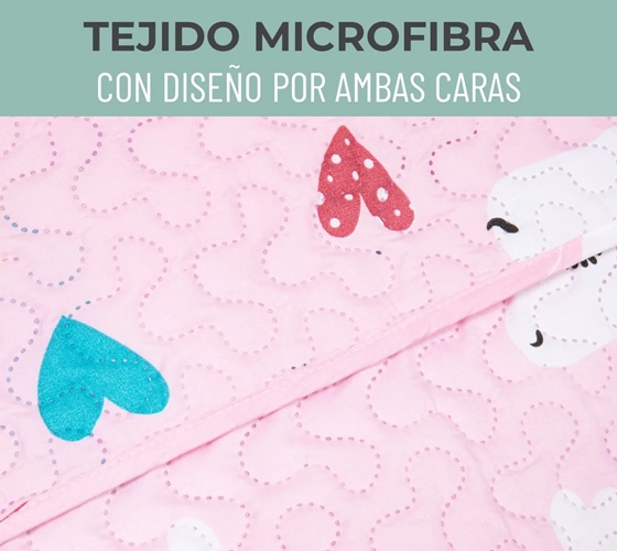 CUBRECAMA QUILT NIÑA 1.5 PLAZA UNICORNIO - 2
