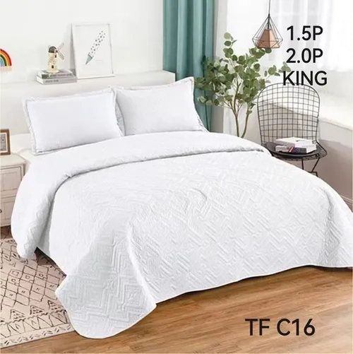 CUBRECAMA QUILT VERANO KING COLOR BLANCO - 3