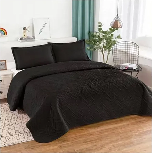 CUBRECAMA QUILT VERANO KING COLOR NEGRO - 2
