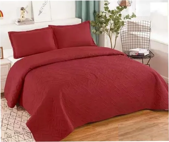 CUBRECAMA QUILT VERANO KING COLOR BURDEO - 1