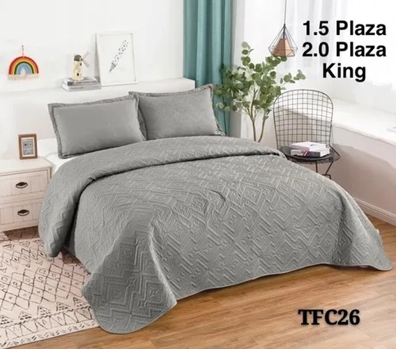 CUBRECAMA VERANO QUILT SOLIDO 2 PLAZAS - 3