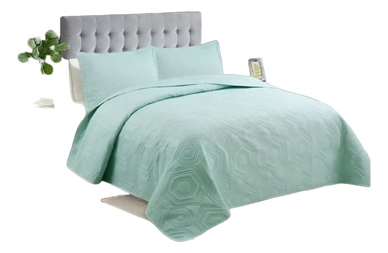 CUBRECAMA QUILT VERANO 2 PLAZAS VARIOS COLORES - 1