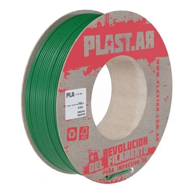 FILAMENTO PLASTAR PLA 1 KG IMPRESORA 3D COLOR VERDE - 2