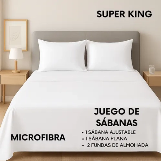 SABANAS HOTEL IRISH HOME MICROFIBRA SUPER KING COLOR BLANCO - 2