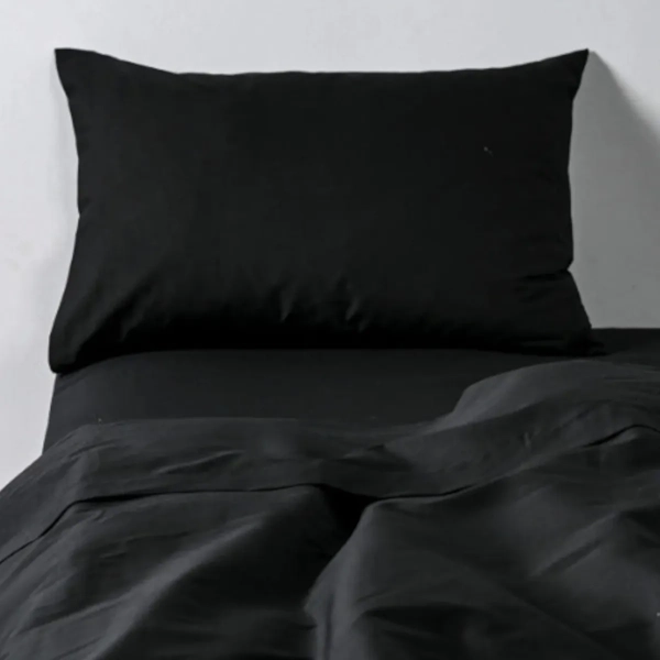 JUEGO SABANAS UNICOLOR 1.5 PLAZA COLOR NEGRO - 1