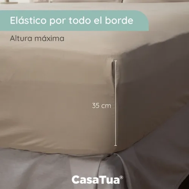 SABANAS CASATUA HOTEL FUNDA ALMOHADA 2 PLAZAS COLOR BEIGE - 2
