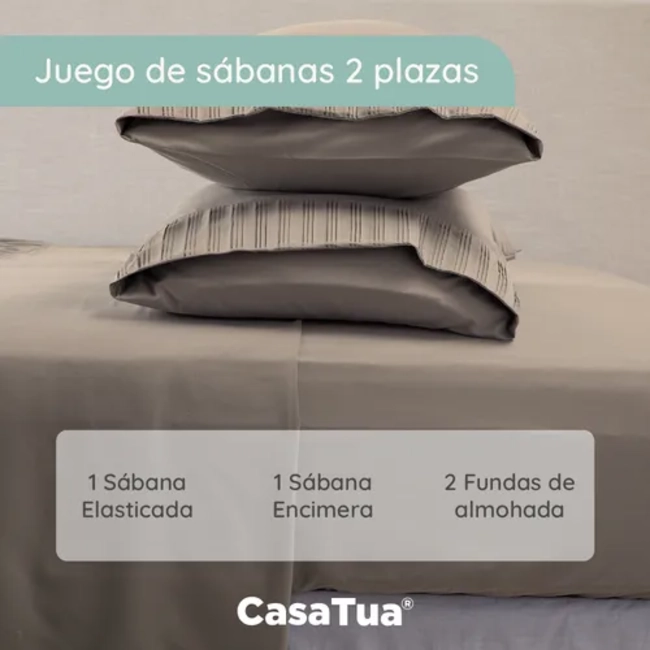 SABANAS CASATUA HOTEL FUNDA ALMOHADA 2 PLAZAS COLOR BEIGE - 3