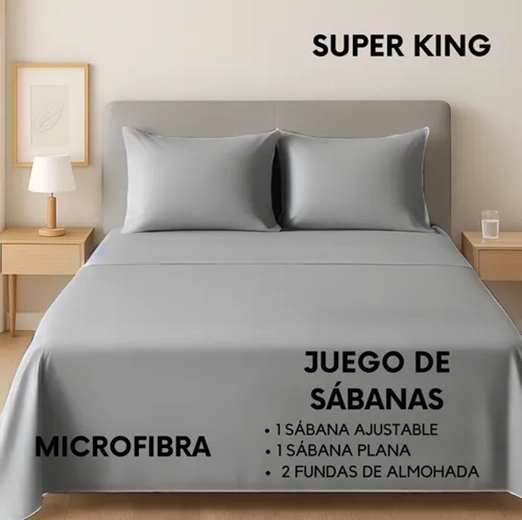 SABANAS HOTEL IRISH HOME MICROFIBRA SUPER KING COLOR GRIS - 2