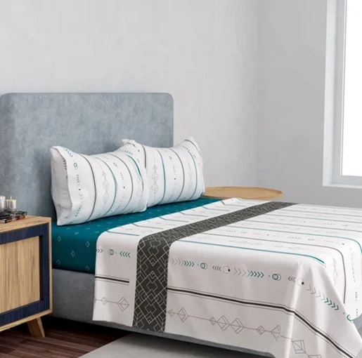 SET SABANAS PREMIUM COMPOSE 1.5 PLAZA DORAL COLOR GEOMETRIC - 1