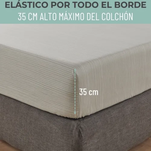 JUEGO SABANAS CASATUA 2 PLAZAS GRIS LISO - 3