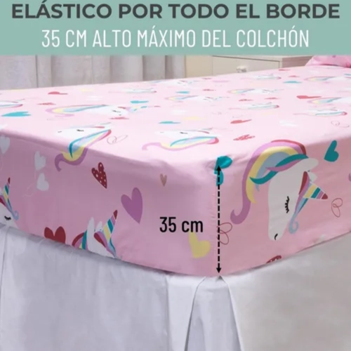 SABANAS NIÑA 1.5 PLAZA + FUNDA CASATUA UNICORNIO - 1