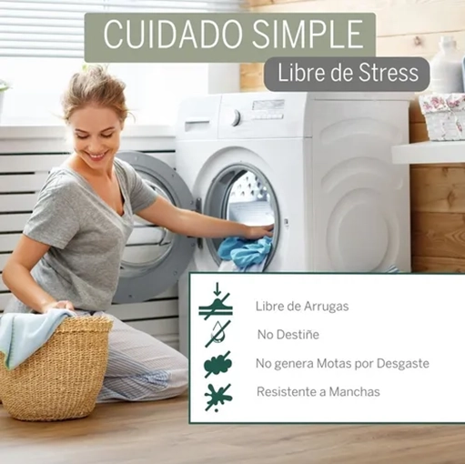 JUEGO SABANAS 3ANGELI 1800 HILOS 2 PLAZAS COLOR MENTA - 3