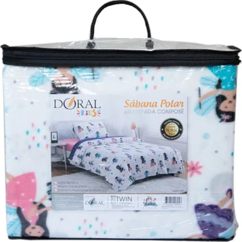 SABANAS POLAR HADA INFANTIL 1.5 PLAZA DORAL COLOR ROSA - 3