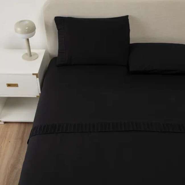 SABANAS CASATUA HOTEL FUNDA ALMOHADA 2 PLAZAS COLOR NEGRO - 1