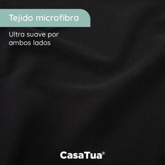 SABANAS CASATUA HOTEL FUNDA ALMOHADA 2 PLAZAS COLOR NEGRO - 2