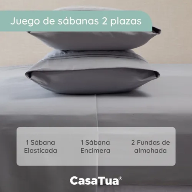 SABANA 1800 HOTEL ULTRA SUAVE FUNDA BORDADA KING COLOR GRIS - 7