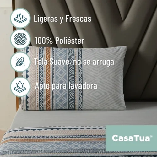 JUEGO SABANAS ESTAMPADAS ETNICO 1.5 PLAZA - 6
