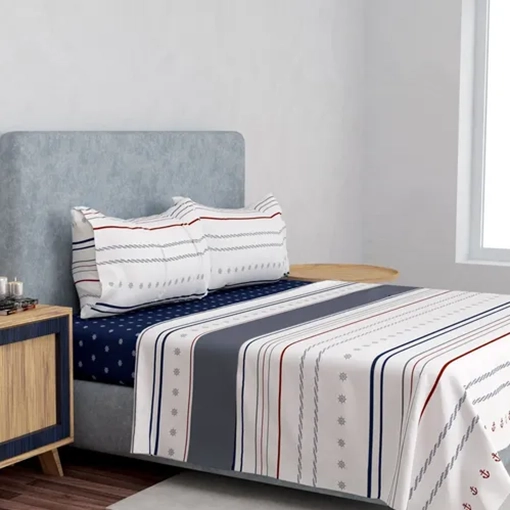 SET SABANAS PREMIUM COMPOSE 1.5 PLAZA DORAL COLOR NAVY - 1