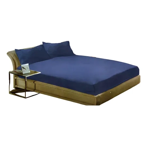 SABANA POLAR 2 PLAZAS DISEÑO LISO COLOR AZUL - 1