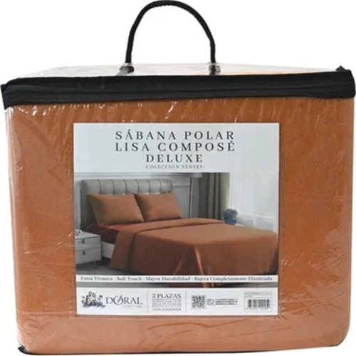 SABANA POLAR TE RMICA 2 PLAZAS DORAL COLOR TERRACOTA - 3