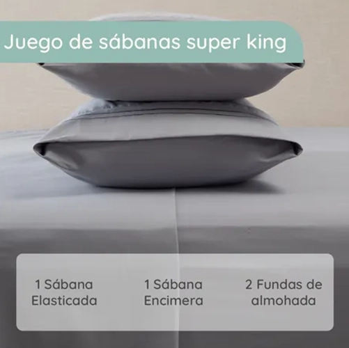 SABANA 1800 HOTEL ULTRA SUAVE FUNDA BORDADA SUPER KING GRIS - 2