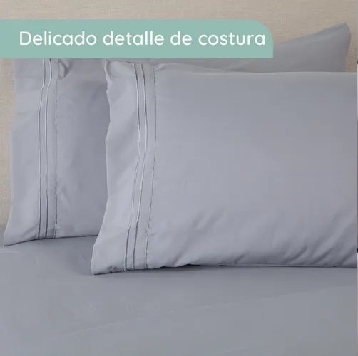 SABANA 1800 HOTEL ULTRA SUAVE FUNDA BORDADA SUPER KING GRIS - 4