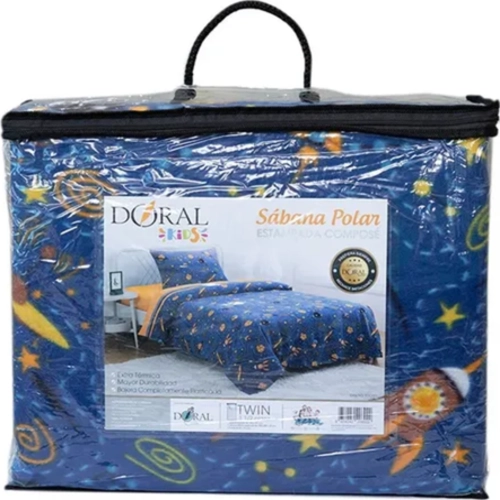 SABANA POLAR INFANTIL DORAL 1.5 PLAZA COLOR AZUL ROCKET - 2