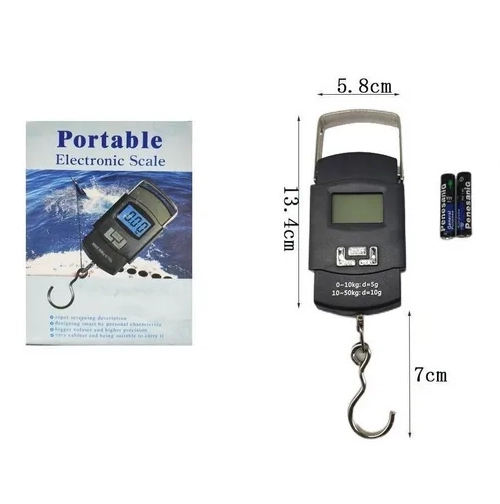 BASCULA DIGITAL EQUIPAJE 50KG LCD PESCA - 4