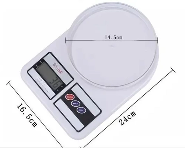 BALANZA DIGITAL COCINA COMERCIO 10KG COLOR BLANCO - 2
