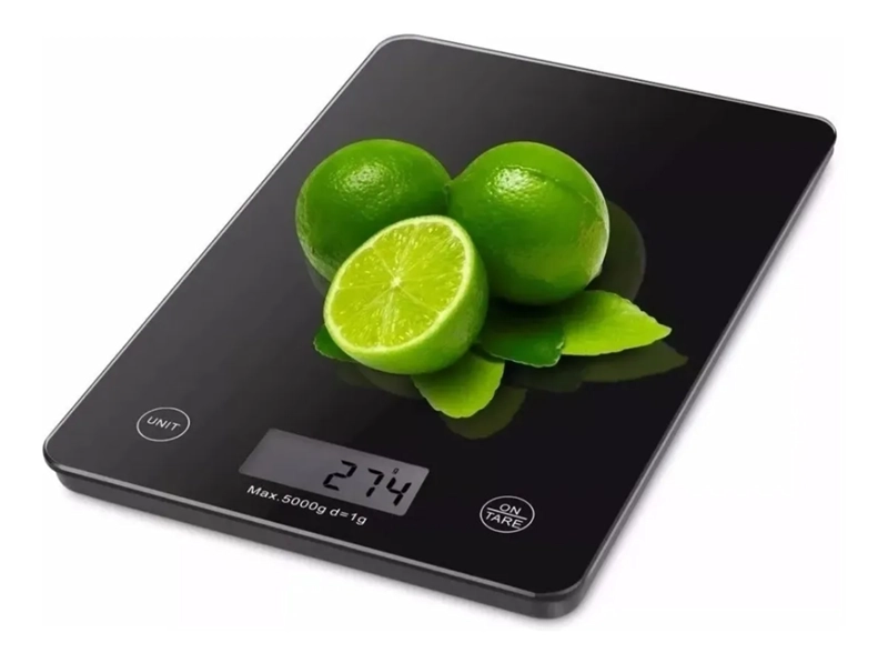 BALANZA DIGITAL COCINA VIDRIO SLIM 5KG COLOR PLATA - 2