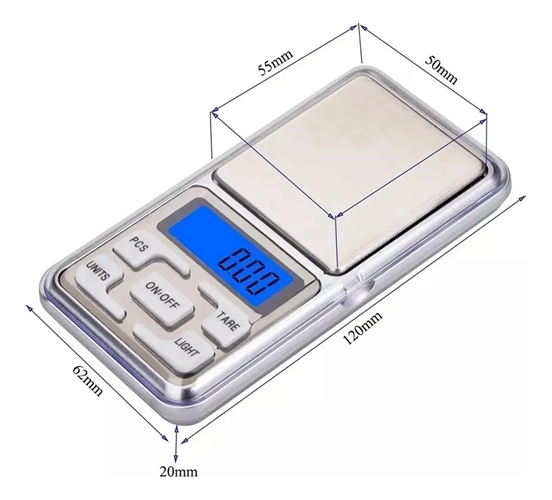 MINI BASCULA DIGITAL 0.1G A 500G HAINA COLOR NEGRO - 3