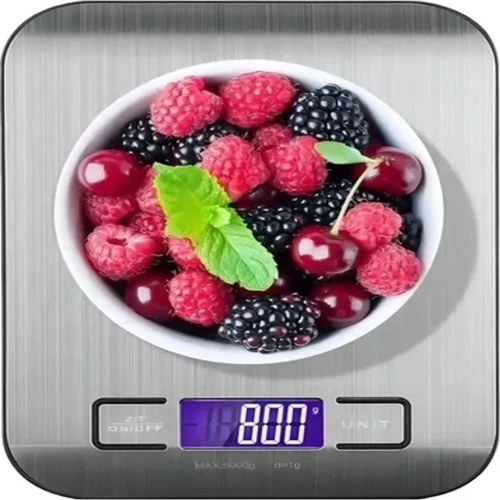 BALANZA COCINA DIGITAL ACERO 5KG COLOR PLATEADO - 5
