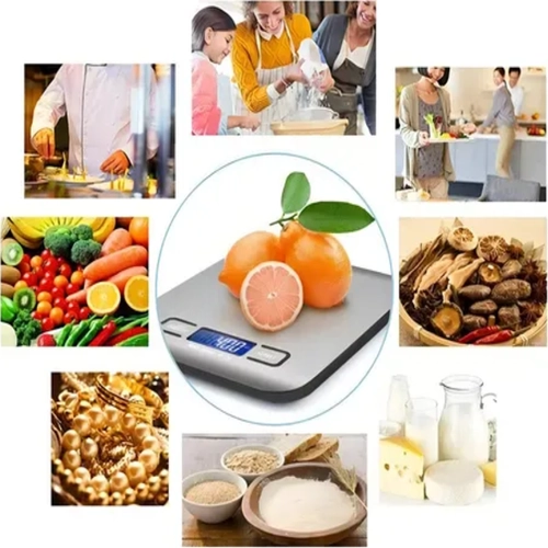 BALANZA COCINA DIGITAL ACERO 5KG COLOR PLATEADO - 7