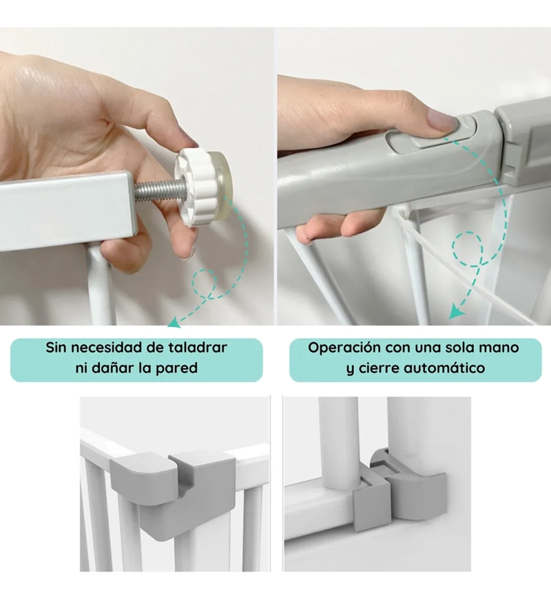 REJA SEGURIDAD ESCALERA PUERTA BEBE MASCOTAS GLOWUP COLOR BLANCO - 5