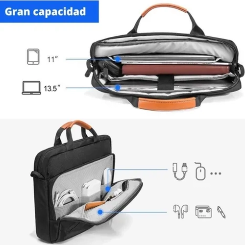 FUNDA BOLSO NOTEBOOK MACBOOK 13 A 16 IMPERMEABLE COLOR NEGRO - 3