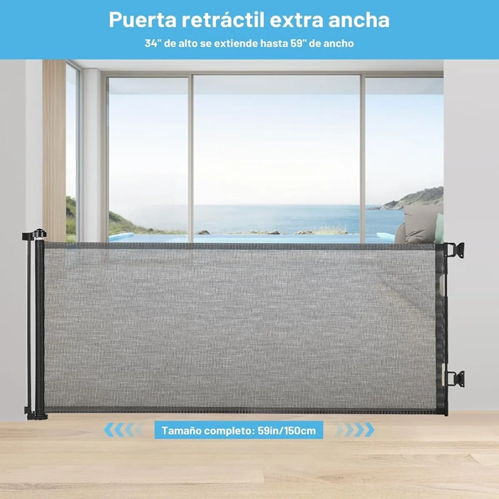 REJA SEGURIDAD RETRACTIL BEBE MASCOTAS 150CM - 4