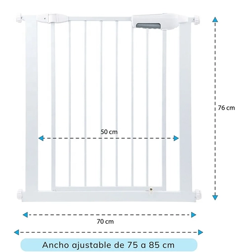 REJA SEGURIDAD ESCALERA PUERTA BEBE MASCOTAS 75-85CM - 2