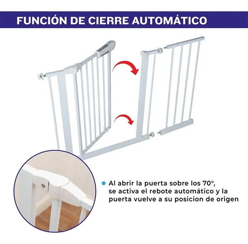 REJA SEGURIDAD ESCALERA PUERTA BEBE MASCOTAS 75-85CM - 3
