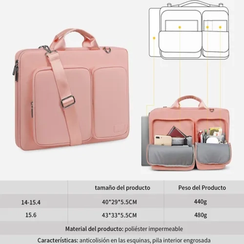 BOLSO MALETIN PROTECTOR NOTEBOOK MACBOOK 15.6 2 COLORES - 5